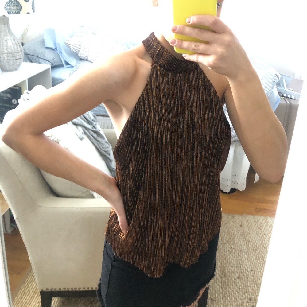 Forever 21 Sparkly Gold Halter Top